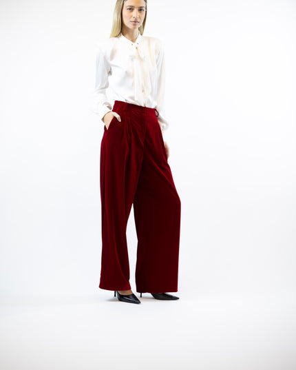 PALAZZO VELVET TROUSERS