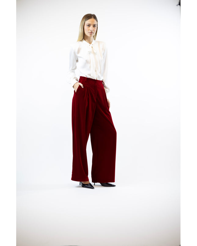 PALAZZO VELVET TROUSERS
