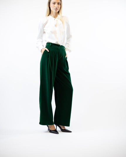 PALAZZO VELVET TROUSERS