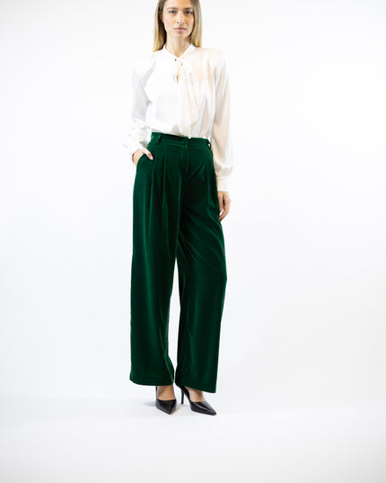 PALAZZO VELVET TROUSERS