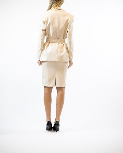 BLAZER OVERSIZE IN ECOPELLE CON CINTURA