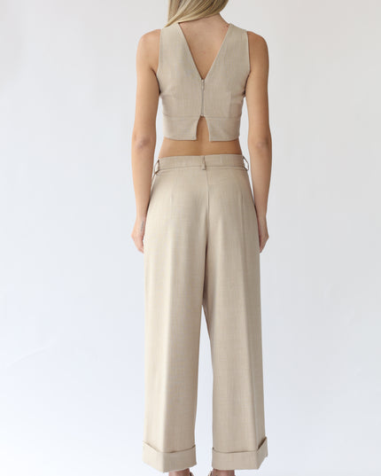 PANTALONI VITA ALTA CON PINCES