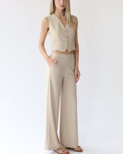 GILET IN TESSUTO EFFETTO LINO