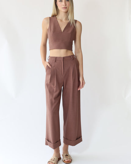 PANTALONI VITA ALTA CON PINCES