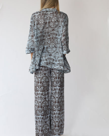PANTALONI PALAZZO IN RASO CON ELASTICO