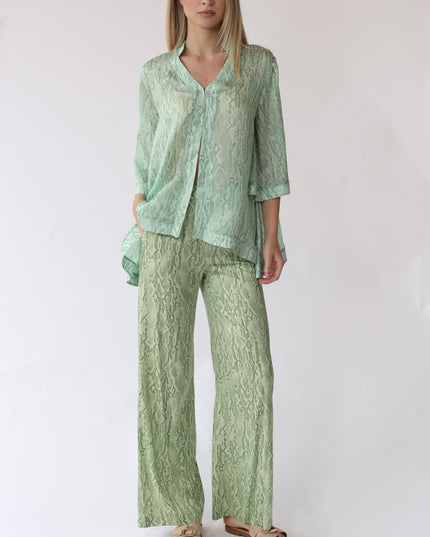 PANTALONI PALAZZO IN RASO CON ELASTICO