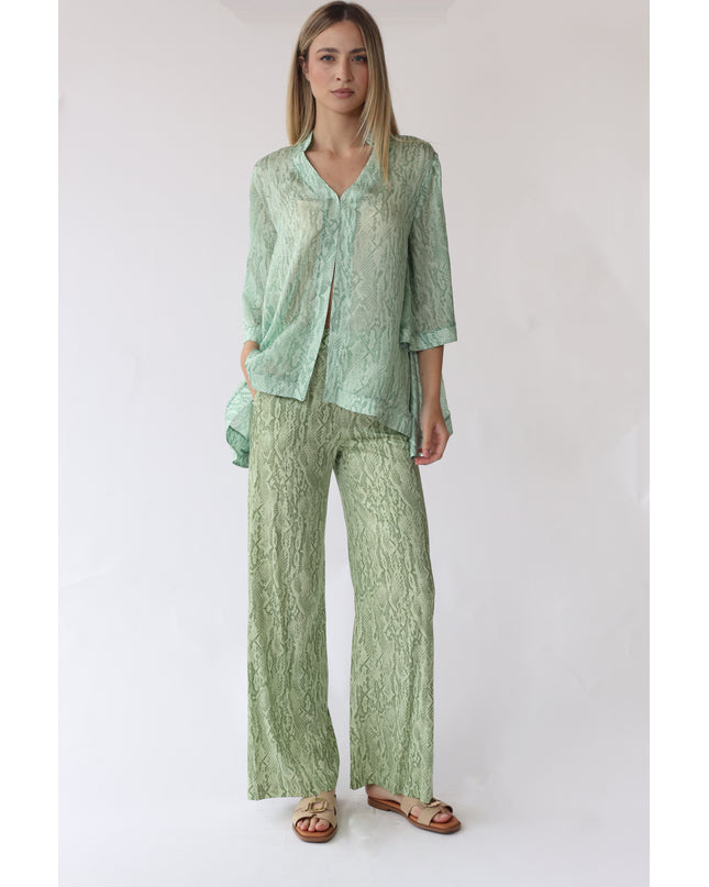 PANTALONI PALAZZO IN RASO CON ELASTICO