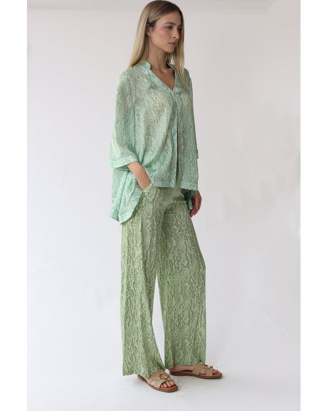 PANTALONI PALAZZO IN RASO CON ELASTICO