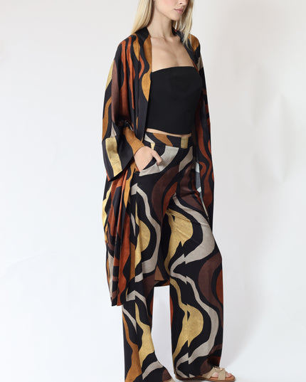 PANTALONI PALAZZO IN RASO CON ELASTICO
