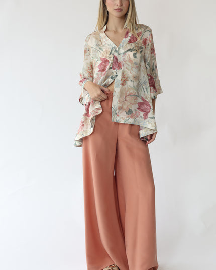 CAMICIA KIMONO IN CHIFFON STAMPATO