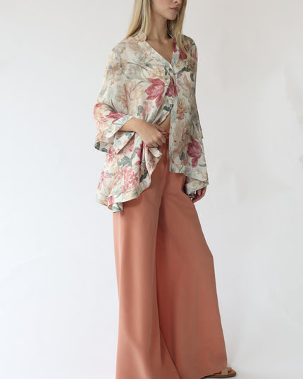 CAMICIA KIMONO IN CHIFFON STAMPATO