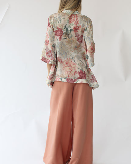 CAMICIA KIMONO IN CHIFFON STAMPATO