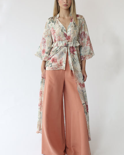 CAMICIA LUNGA IN CHIFFON STAMPATO