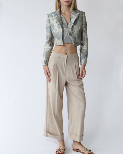 GIACCA CROPPED CON SPALLINE