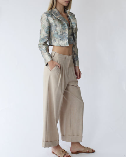 GIACCA CROPPED CON SPALLINE