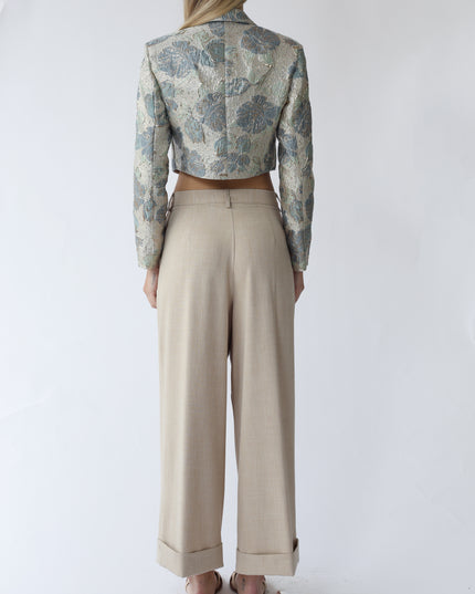 GIACCA CROPPED CON SPALLINE