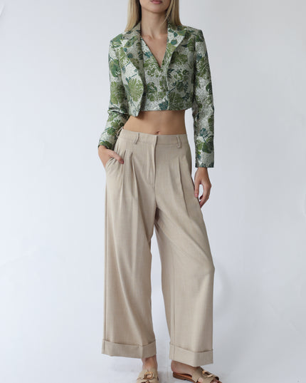 GIACCA CROPPED CON SPALLINE
