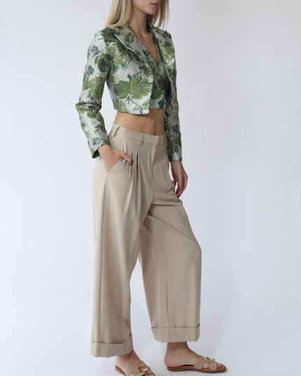 GIACCA CROPPED CON SPALLINE