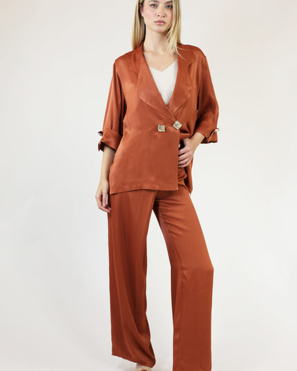 CAMICIA BLAZER DOPPIOPETTO IN RASO