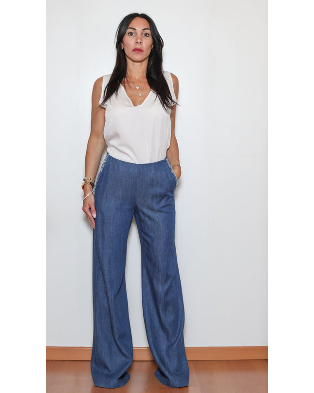 PANTALONI PALAZZO IN DENIM