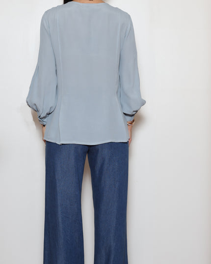 BLUSA CON LACCETTI IN GEORGETTE DI VISCOSA