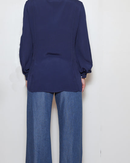 BLUSA CON LACCETTI IN GEORGETTE DI VISCOSA