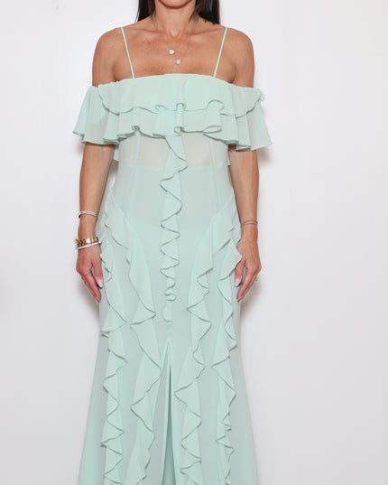 ABITO LUNGO CON ROUCHES IN GEORGETTE