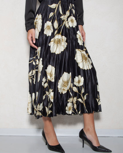 PRINTED PLEATED SKIRT