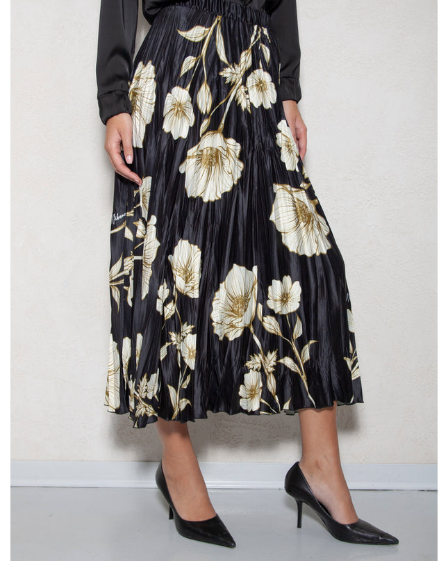 PRINTED PLEATED SKIRT