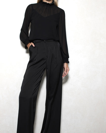 SATIN TROUSERS WITH PLEATS