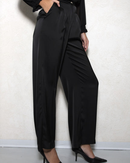 SATIN TROUSERS WITH PLEATS