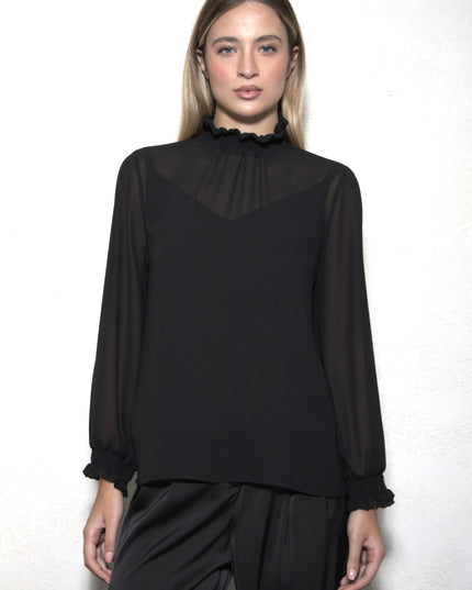 SMOCKED GEORGETTE TOP