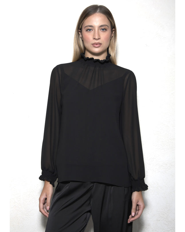 SMOCKED GEORGETTE TOP