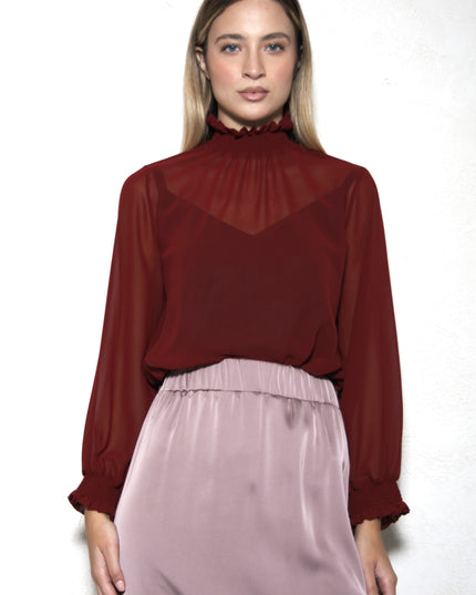 SMOCKED GEORGETTE TOP