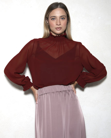 SMOCKED GEORGETTE TOP