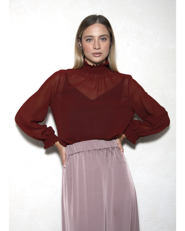 SMOCKED GEORGETTE TOP