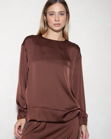 SATIN SWEATSHIRT TOP