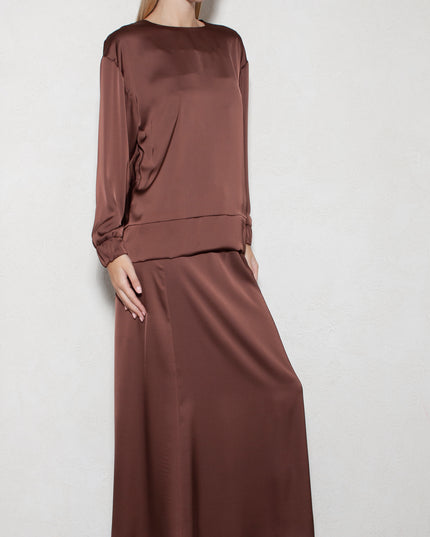 LONG SATIN SKIRT
