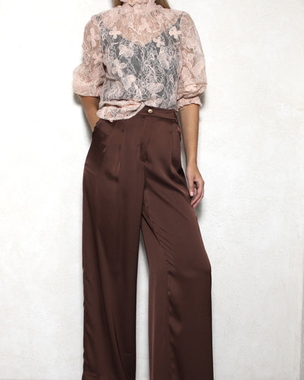 SATIN TROUSERS WITH PLEATS