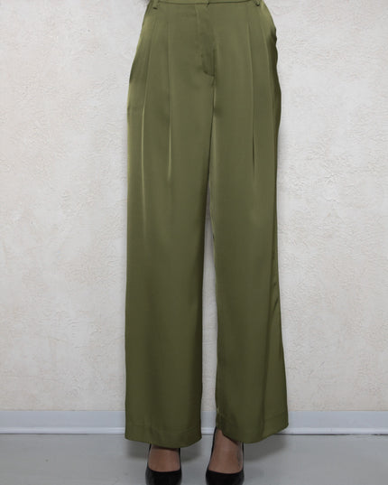 SATIN TROUSERS WITH PLEATS