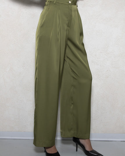 SATIN TROUSERS WITH PLEATS