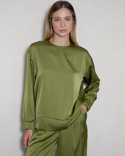 SATIN SWEATSHIRT TOP