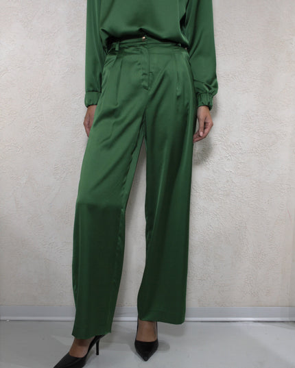 SATIN TROUSERS WITH PLEATS