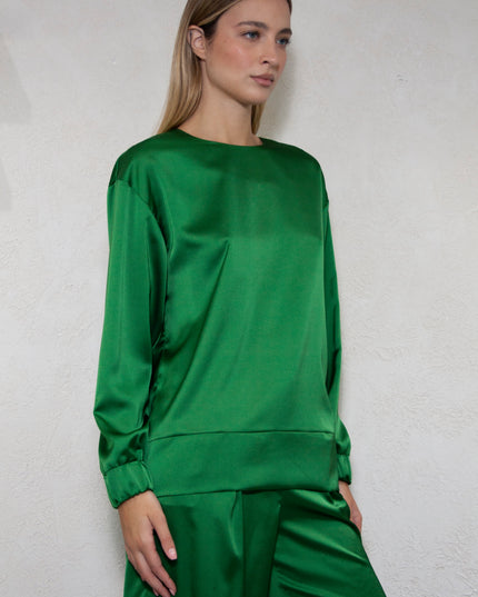 SATIN SWEATSHIRT TOP