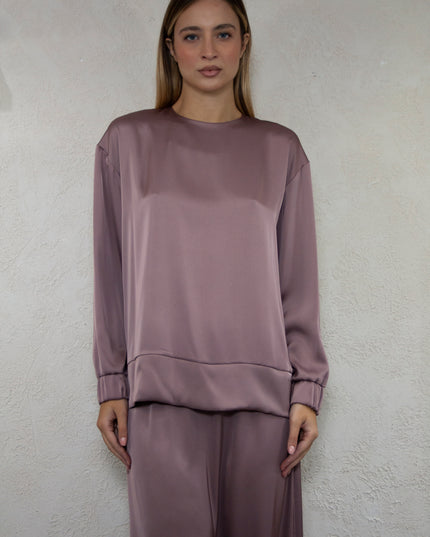 SATIN SWEATSHIRT TOP