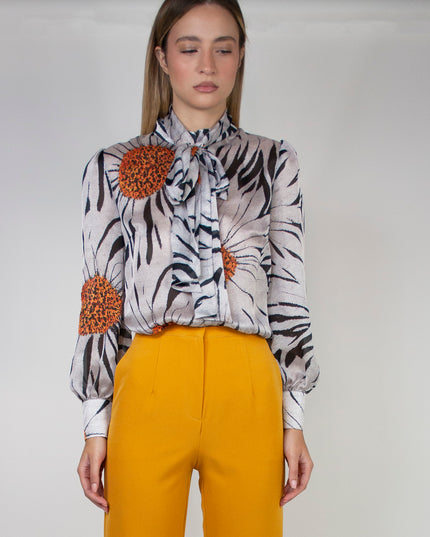 CHIFFON SHIRT WITH BOW