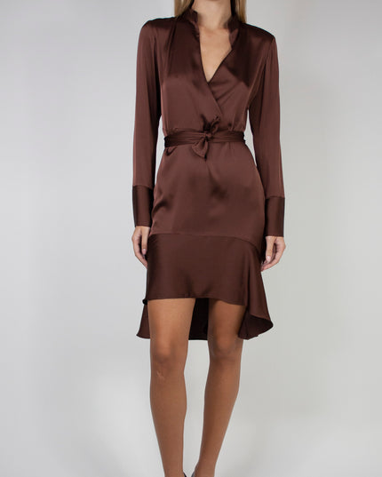 CROSSOVER NECKLINE DRESS