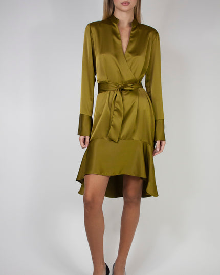 CROSSOVER NECKLINE DRESS