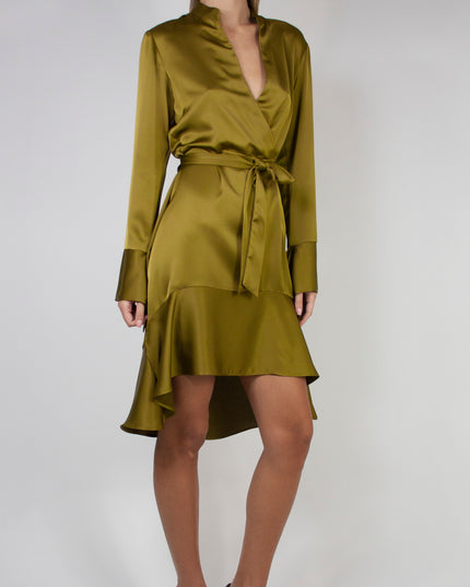 CROSSOVER NECKLINE DRESS