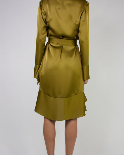 CROSSOVER NECKLINE DRESS